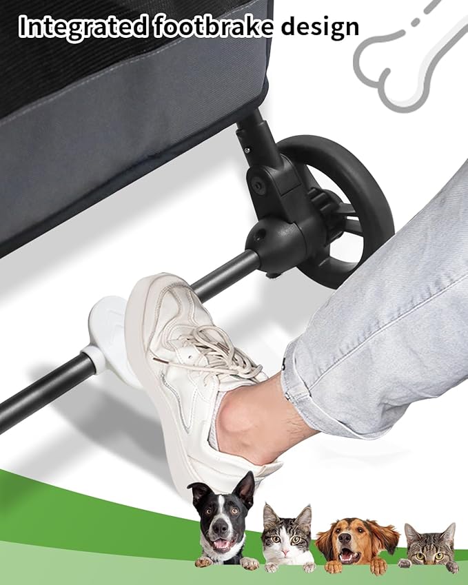 Folding Shopping Cart Utility Cart with Wheels for Grocery, Laundry, Shopping Trolley, Pet Stroller for Dog/Cat 85 L