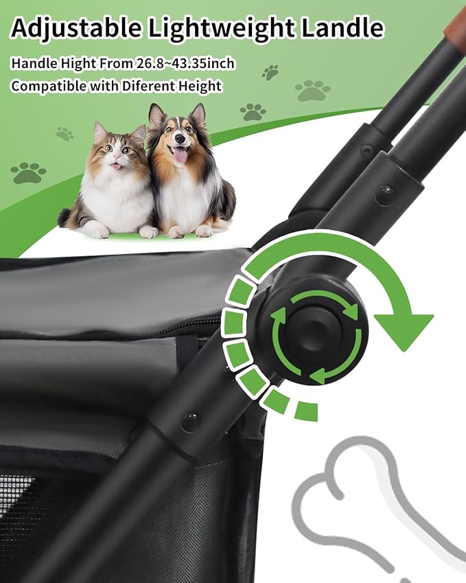 Folding Shopping Cart Utility Cart with Wheels for Grocery, Laundry, Shopping Trolley, Pet Stroller for Dog/Cat 85 L