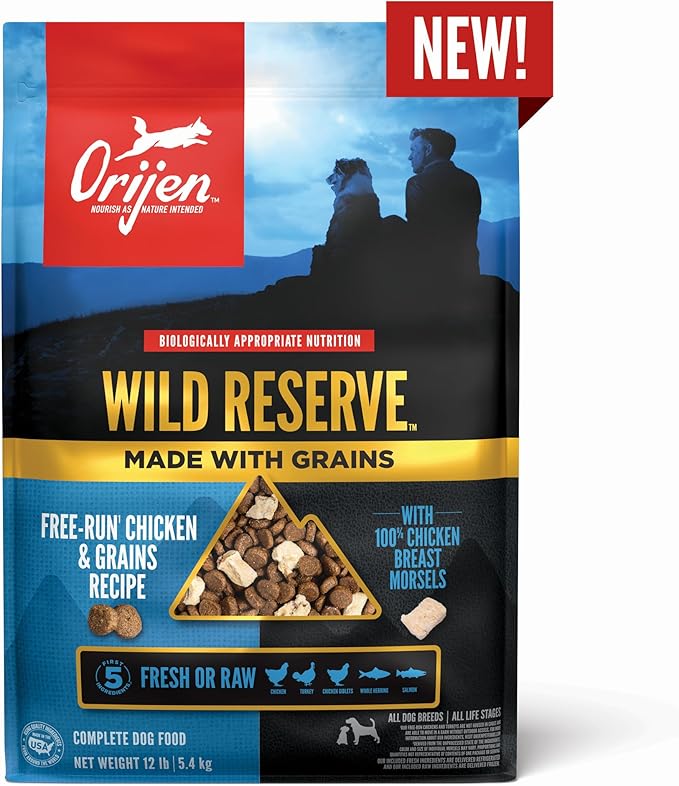 ORIJEN Wild Reserve Dry Dog Food Free-Run Chicken & Grains Recipe 20lb Bag