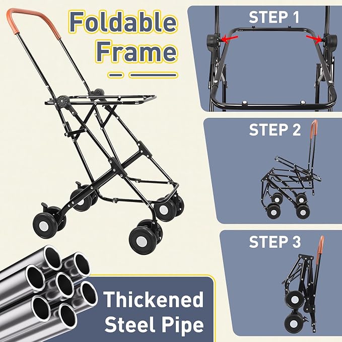 Double Pet Stroller for 2 Dogs or Cats, Folding Dog Stroller with 2 Detachable Carrier Bags, Safety Belt, 4 Lockable Wheels, Separate Compartments, for Multi-Pet Homes (Black)