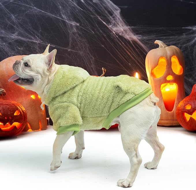 SCENEREAL Fleece Sweater Hoodie for Small Medium Large Dogs, Fuzzy Warm Sweatshirt With Pocket, Girl Boy Clothes for Winter/Fall, Designer Cute Male/Female Apparel With Leash Hole