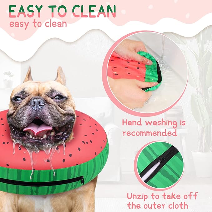 Supet Inflatable Dog Cone Alternative, Soft Recovery Collar for Small, Medium, Large Dogs