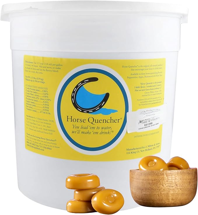 Horse Quencher Flavored Horse Hydration Supplement, Thirst Quencher for Horses, 13 lbs Pail, All-Natural Grains for Equestrians and Horse Owners, Aids in Preventing Health Issues