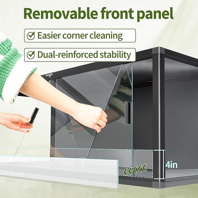 50 Gallon Reptile Tank, Large Terrarium for Bearded Dragons, Snakes, Leopard Geckos, Sliding Door & Top Ventilation, 36" x 18" x 18" Easy-to-Maintain Reptile Enclosure