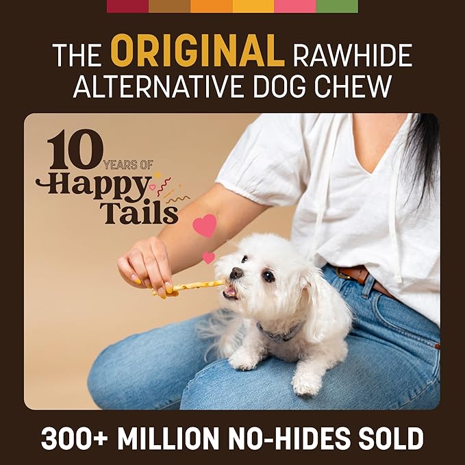 Earth Animal No-Hide Stix Peanut Butter Recipe Natural Rawhide Alternative Dog & Cat Chews - 40 Count Extra Value Pack