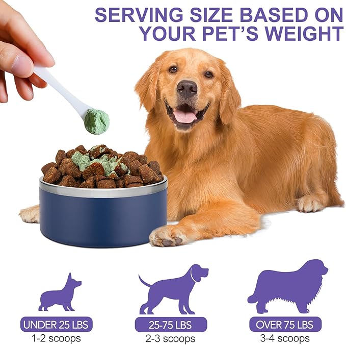 Dog Dental Powder, Dog Breath Freshener, Dog Teeth Cleaning Powder, Dog Dental Care, Plaque & Bad Breath Off Powder Dog, Teeth Cleaning Made Easy Eliminate, Formulated for Small, Medium, Large Dogs