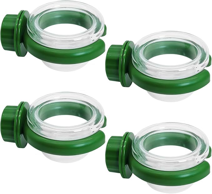 PINVNBY 4 PCS Bird Bowls for Cage with Clamp,Transparency Birds Cage Feeders Easy to Install Parakeet Feeder Small-Sized Detachable Bird Bowl for Finches Lovebirds and Long-Tailed Parrots (Green)