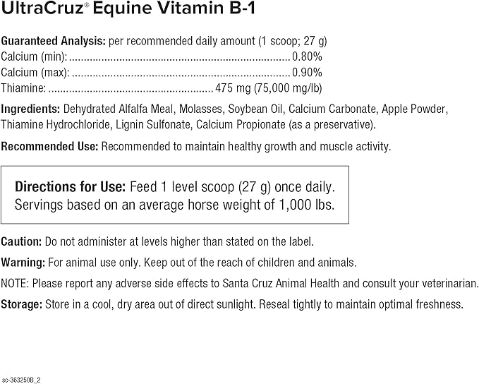 UltraCruz Equine Vitamins B-1 (2.5 lb), B-12 (4 lb) & C (4 lb) Horse Supplement Pellet Bundle