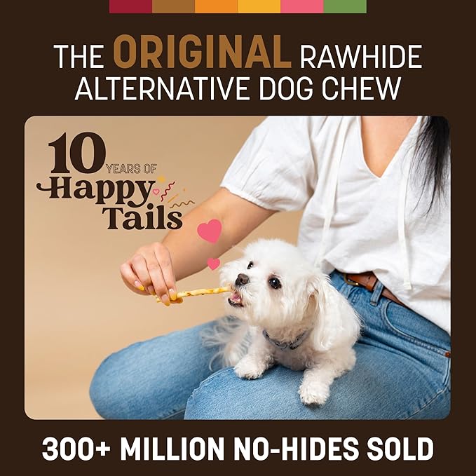 Earth Animal No Hide Stix Venison Flavored Natural Rawhide Free Dog Chews Long Lasting Chew Sticks | Treats for Small Dogs and Cats | Great for Aggressive Chewers - 30 Count