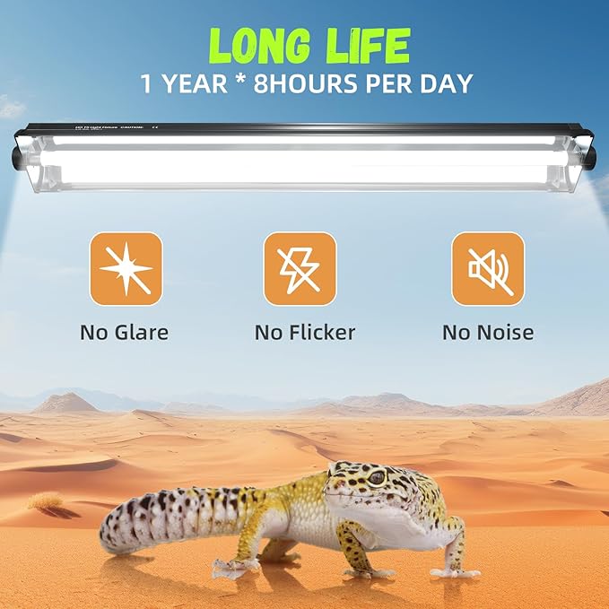 GlowUp 24W 10.0 T5 UVB Reptile Light Fixture Combo Kit 22inch Reptile Lamp Terrarium Hood 10.0 UVB Light for Bearded DragonReptiles Tropical Desert-Dwelling Lizards and Tortoises