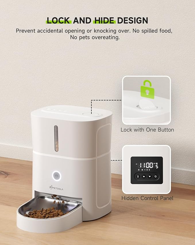 Cat Water Fountain Stainless Steel 4.5L +3L Automatic Cat Feeder, 5G & 2.4G Wi-Fi Cat Food Dispenser Pet Feeder Set