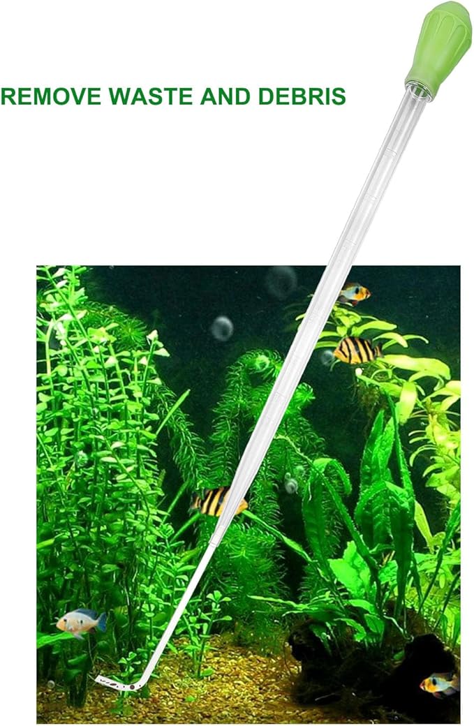 50ml Manual Coral Fish Feeder/Water Changer/Waste Remover with 2pcs Extension Pipes, Fecsam 17.7inch Aquarium Clean Tool for Fish Tank Cleaning, Aquatic Pipette Dropper, Gravel Cleaner Siphon