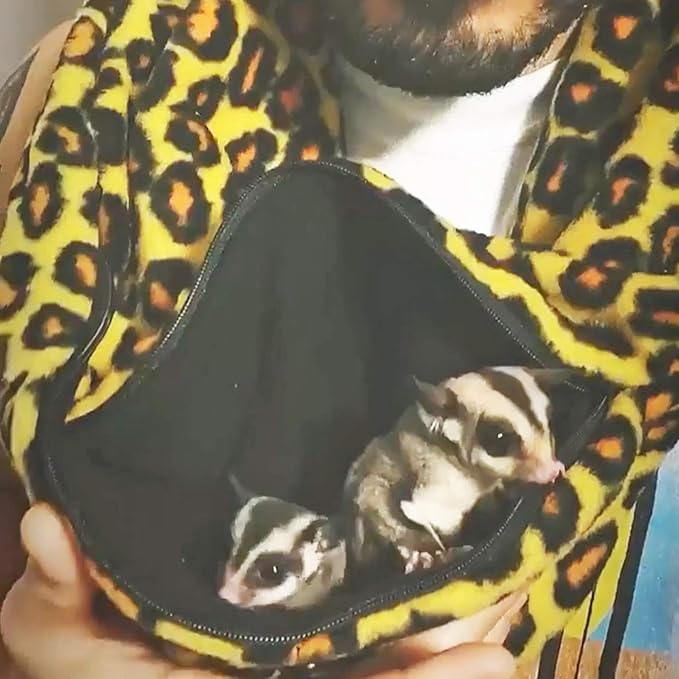 Pet Bonding Scarf - Carry Bonding Pouch - for Chinchillas, Hedgehogs, Rats, Sugar Gliders, Guinea Pigs, Rabbits, Hamsters, Gerbils, Squirrels, Ferrets, Kittens, Parrots, Birds, Reptiles (Black)