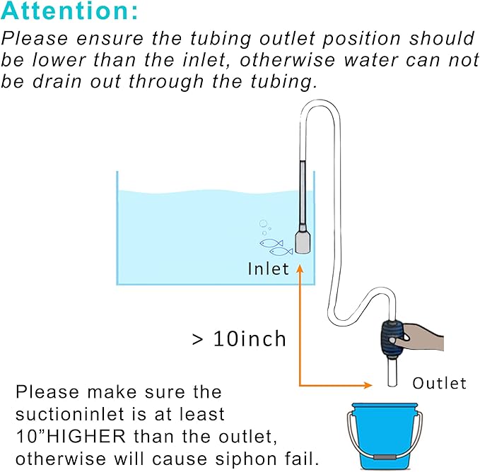 Newpol 5.7FT Aquarium Siphon Vacuum Cleaner for Fish Tank Cleaning Gravel & Sand & Change The Water