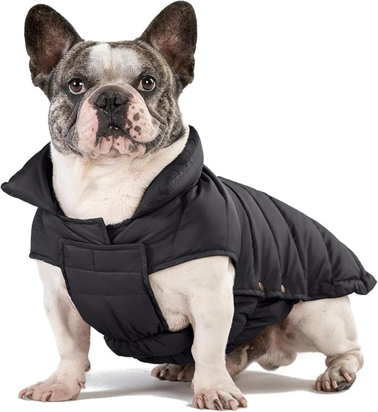 SPACE LION Puffer Jacket, Down Winter Coat, Durable Outdoor Coat for Cold and Windy Conditions, Waterproof, Windproof, Lightweight Jacket, Adjustable Fit for Medium, Large Dogs(Black,XL)