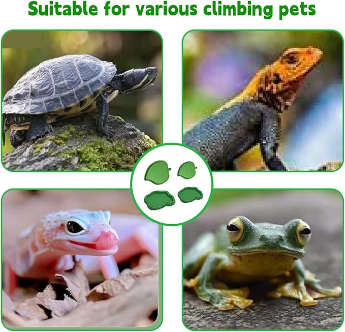 4pcs Leaf Reptile Food Water Bowl,Bowls Turtle Feeding Dishes,Tortoise Habitat Accessories Food and Water Feeder,for Tortoises, Lizards, Geckos and Other Reptiles 2 Sizes