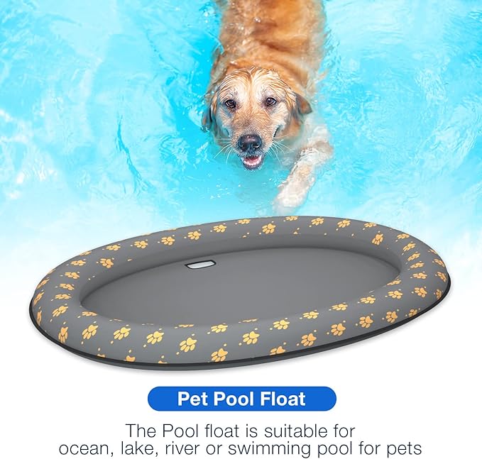 Pet Soft Dog Float Raft - Inflatable Dog Swimming Float for Summer (Gray)