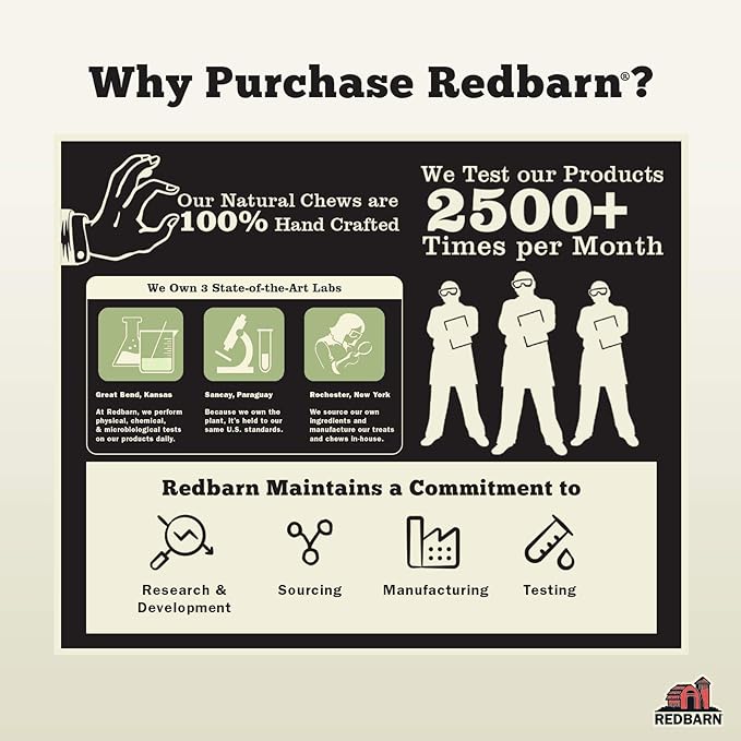 Redbarn Pet Products All-Natural Bully Stick Rings for Dogs - Long Lasting Rawhide Chew Treat - Case of 35