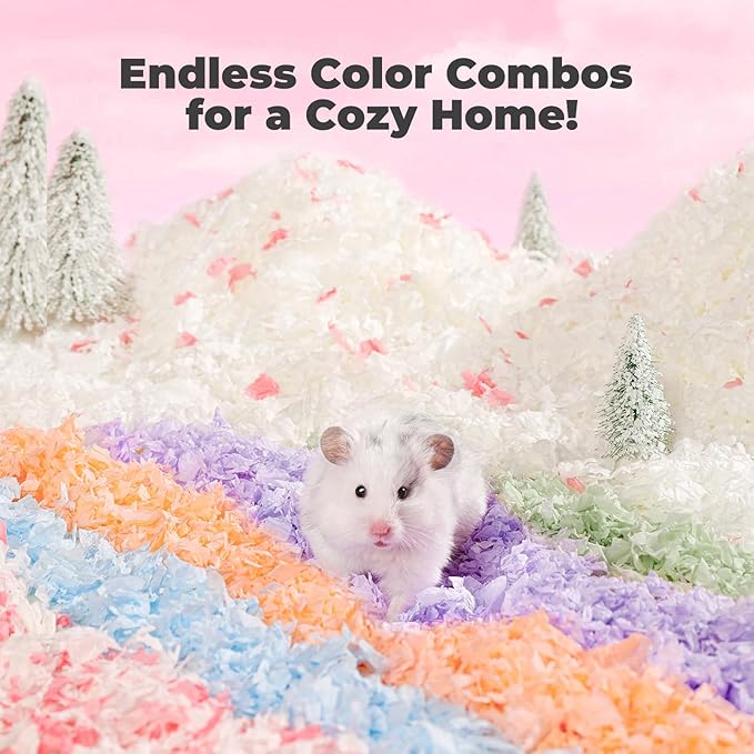 mini&moe Hamster Bedding 23 Liters: Dust-Free and Odor Control Moisture Absorbent Natural Paper Small Pet Bedding - for Guinea Pigs, Hamsters, Rabbits, and Small Animal