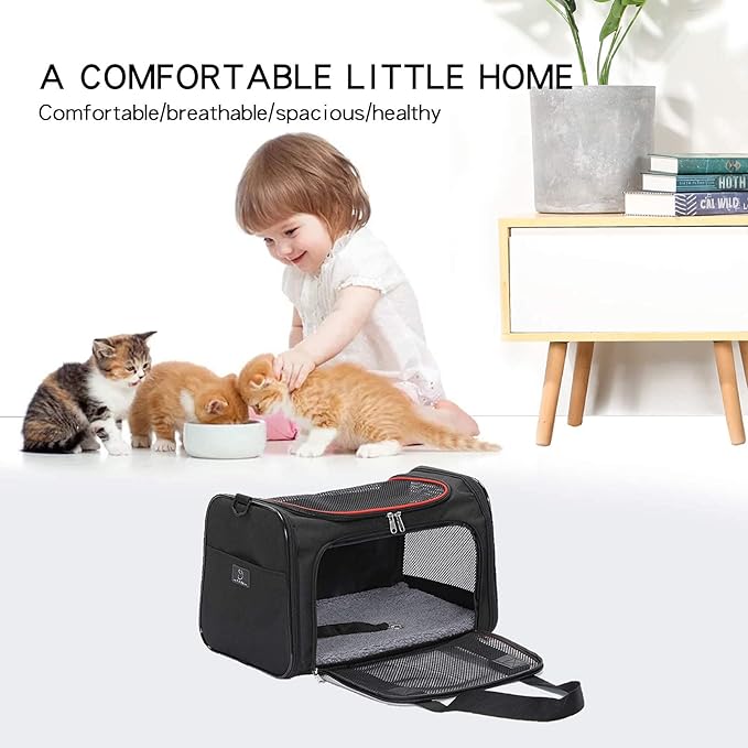 A4Pet Airline Approved Cat Carrier Dog Carriers, Soft-Sided Portable Pet Travel Washable Carrier for Puppy
