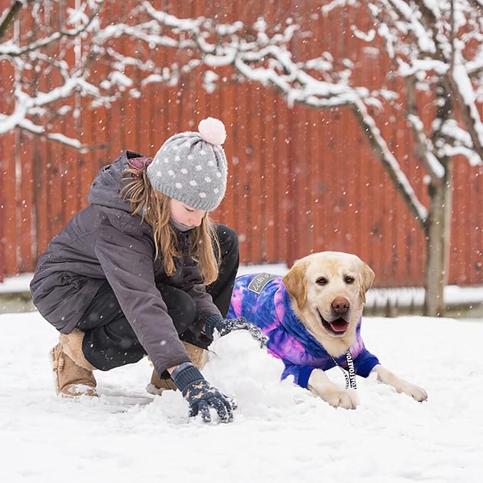 Dog Hoodies Winter Coat for Large Medium Dogs, Pullover 7 Legs Warm Coat Hooded Sweatshirt, Fleece Hoodie for Cold Weather (Bandhnu Pink, 2X-Large)