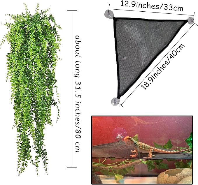 kathson Bearded Dragon Tank Castle Decorations,Reptile Hammock Reptiles Habitat Resin Hideouts Cave Decor Terrarium Accessories for Lizard Snake Chameleon Gecko Hermit Crabs (4 Pcs)