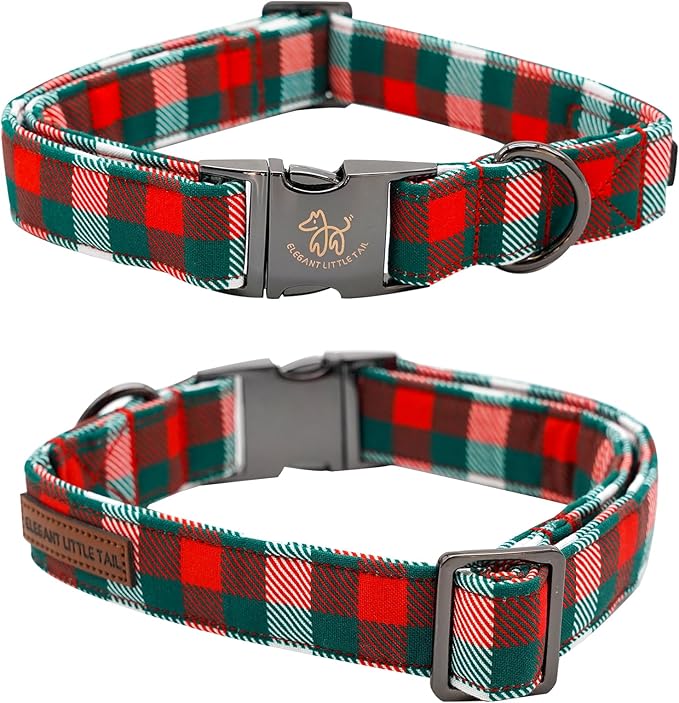 Elegant little tail Dog Collar, Christmas Gingerbread Man Print Pink Pet Collar Cute Dog Collars Male or Female Pet Gift Adjustable Dog Collar for Medium Dogs