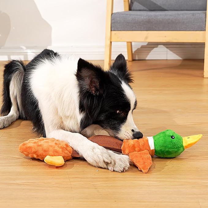 Extra Large Dog Toy, Durable Dog Toy for Large Breed, 20 Inch Tug of War Dog Interactive Toy, Stuffed Animal Dog Chew Toy with Crinkle Paper for Small, Middle and Big Dogs(Duck)
