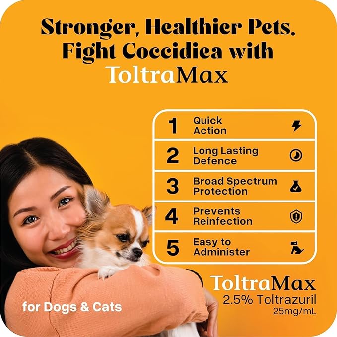 Toltrazuril 2.5% for Horses, Dogs, Cats, 60mL/2 Ounce, for Non-Food Chain Animals, Peanut Butter