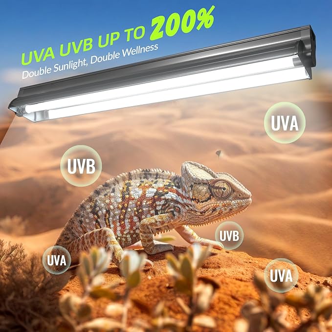 GlowUp 24W 10.0 T5 UVB Reptile Light Fixture Combo Kit 22inch Reptile Lamp Terrarium Hood 10.0 UVB Light for Bearded DragonReptiles Tropical Desert-Dwelling Lizards and Tortoises