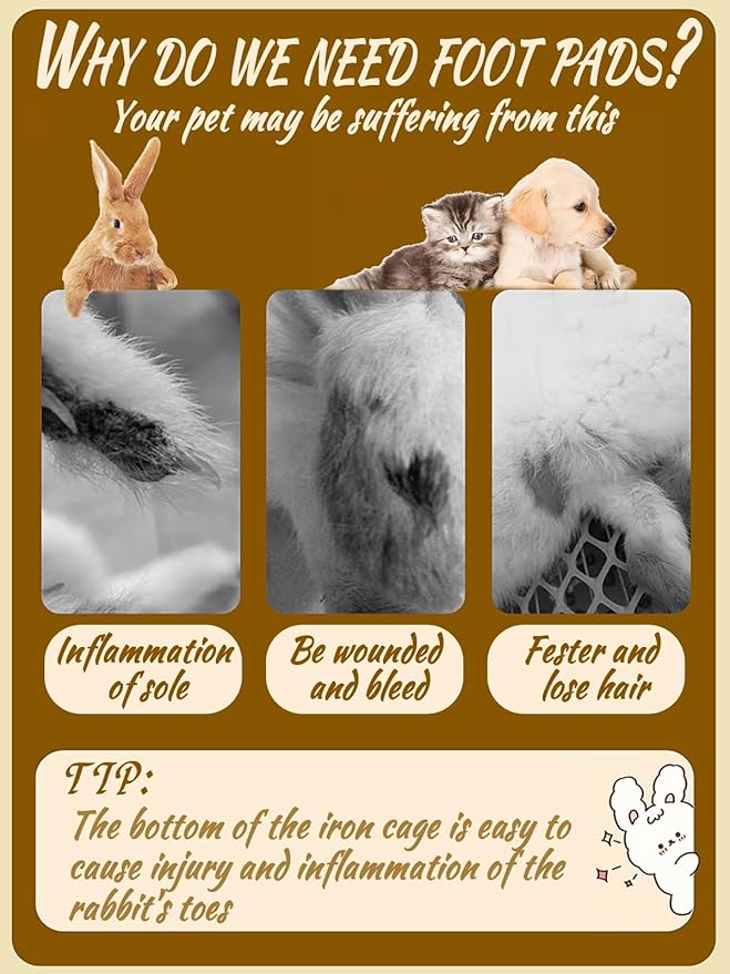 Rabbit Cage Mat for Feet-12 Pack Plastic Bunny Resting Mats 12x12in Washable Pet Foot Pad with Holes for Adult Guinea Pig Chinchilla Ferret Squirrel (6 Green & 6 White)