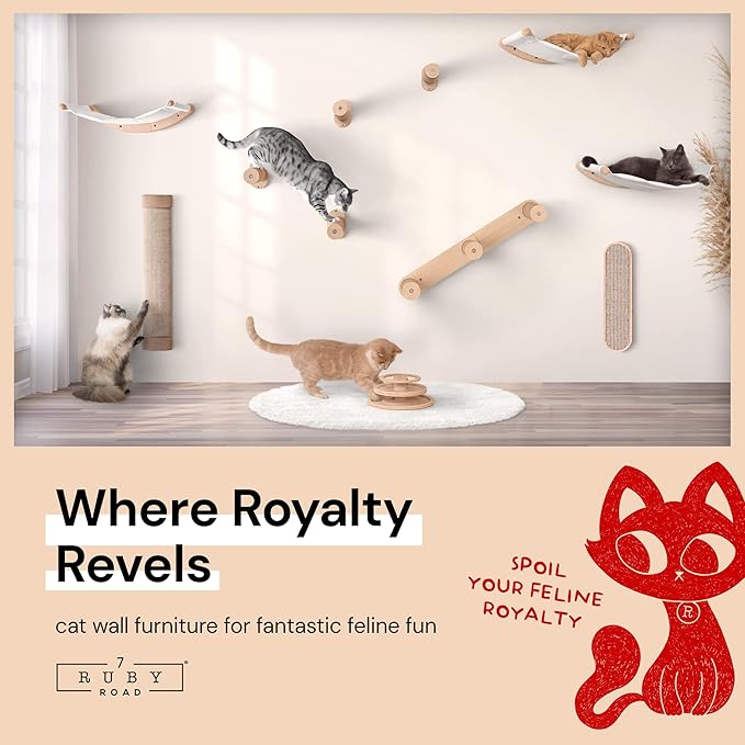 7 Ruby Road Wall Mounted Cat Scratcher - Indoor Vertical Scratching Board for Cats - Scratch Pad Post - Wall Furniture