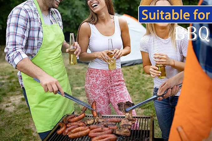 JETKONG 2 Pcs 18 Inch (45cm) Stainless Steel Grill Tongs Heavy Duty Giant Tweezer Tongs, Extra Large Tweezers Tools for Cooking, Grilling, BBQ and Turning Food (Navy Blue)