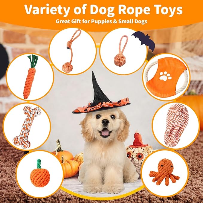 Dog Rope Toy - Tug of War Dog Toy, 8 Pack Sturdy Cotton Chew Rope Toys for Dogs, Puppy Chew Toys for Teething & Boredom Relief