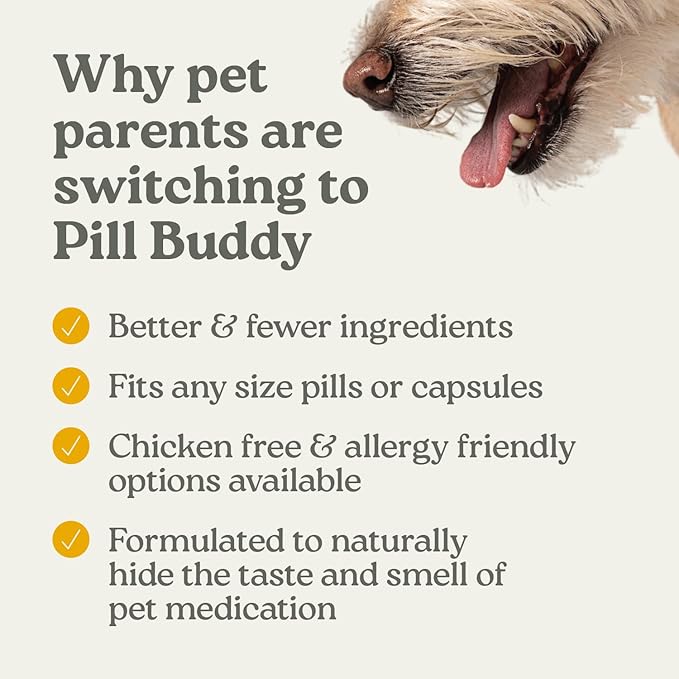 Presidio Pill Buddy Naturals - Honey Recipe Pill Hiding Treats for Dogs - Make A Perfect Pill Concealing Pocket Or Pouch for Any Size Medication - 90 Servings