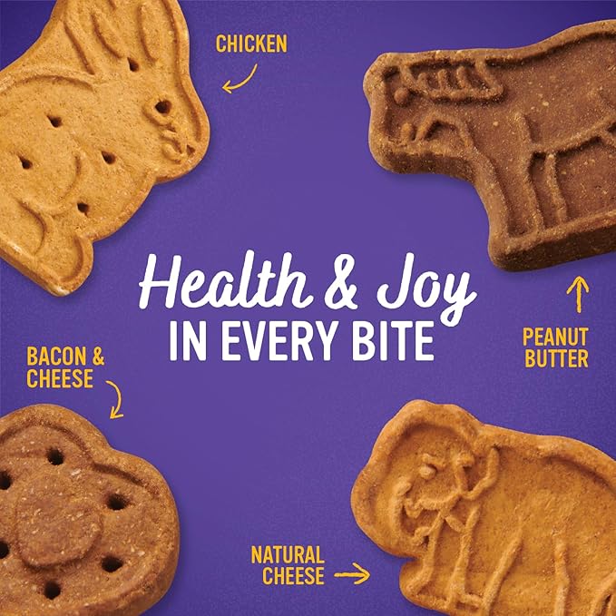 Blue Dog Bakery More Crunch Biscuits Value Size | Large, Bacon, Chicken, Cheese, Peanut Butter | Natural Healthy Dog Treats - 43.2 oz (Pack of 1)