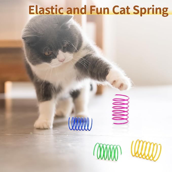 iCAGY 24-Piece Cat Toys Kit: Crinkle Balls, Bell Mice, Spring Toys - Assorted Colors for Indoor Cats Kittens