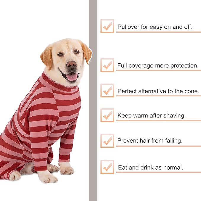 Dog Coats Autumn Winter Jumpsuit for Large Medium Dogs, Warmer Recovery Suit Polar Fleece Dog Bodysuit Lightweight Pajamas Pullover Stretchy Onesie Four-Legged Cold Weather Clothes (7XL, Xmas)