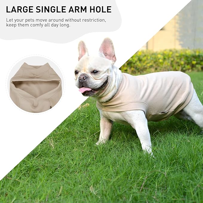 Soft Fleece Dog & Cat Sweatshirt - Warm Pullover for Small to Medium Pets - Stretchy Hoodie, Easy On & Comfortable Winter Clothes