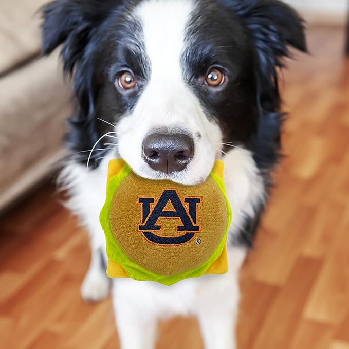 NCAA Auburn Tigers Cheeseburger Plush Dog & CAT Squeak Toy- Cutest Stadium Hamburger Snack Plush Toy for Dogs & Cats with Inner Squeaker & Beautiful Football/Basketball Team Name/Logo