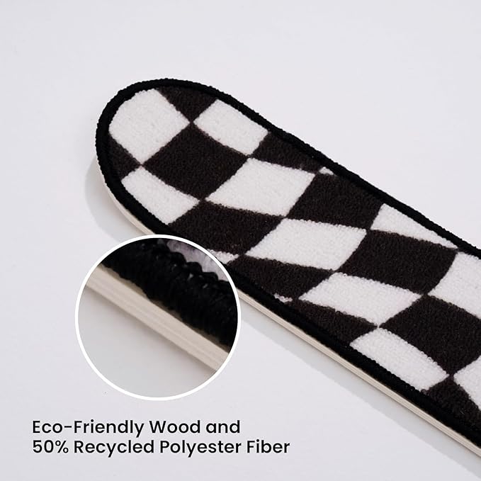 Wall Mounted Cat Scratching Board Skateboard Style (24"x6") - Reusable Wooden Board + Replaceable Cat Scratcher Map with Mounted Setup