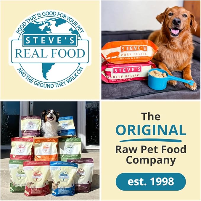 Steve's Real Food Freeze-Dried Raw Nuggets - Chicken Recipe - Raw Pet Food for Dogs and Cats - 20 oz