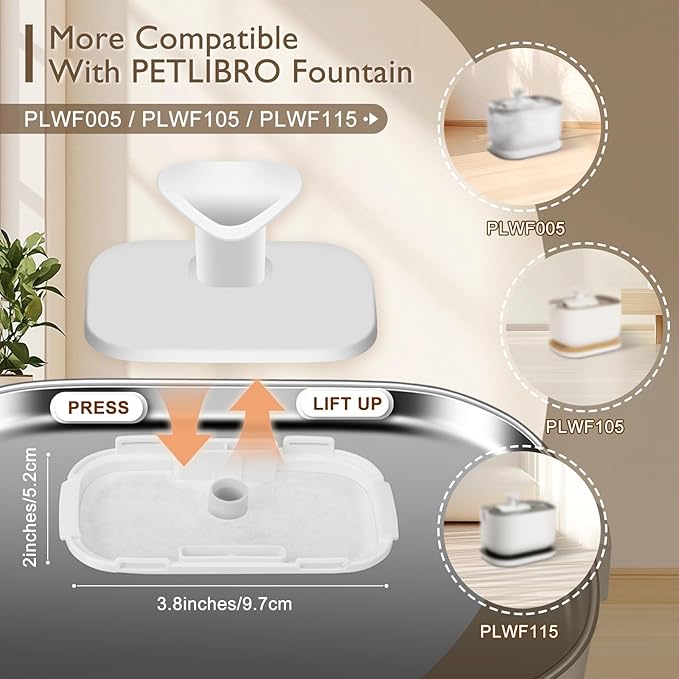 SORON 20 Packs Filter Replacement Compatible with PETLIBRO Cat Water Fountain PLWF005/PLWF105/PLWF115, Upgrade Replacement Filters Fit Pet libro Pet Water Fountain, Easy to Install