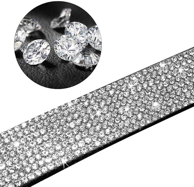 Cute Dog Collar with Bling Rhinestone, Fancy Crystal Diamond Glitter Pretty Jewel Soft Cat Collars for Small Medium Large Breed Dogs Girl Female Pet Puppy Kitten Terrier (L, Red)
