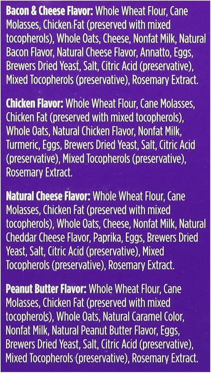 Blue Dog Bakery More Crunch Biscuits Value Size | Large, Bacon, Chicken, Cheese, Peanut Butter | Natural Healthy Dog Treats - 43.2 oz (Pack of 1)