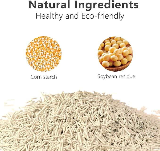Tofu Cat Litter - Strong Clumping, Ultra Absorbent, Odor Control, Flushable, Low Tracking, Low Dust Tofu Litter Pellets 2 Packs/12LB (Original Flavor)