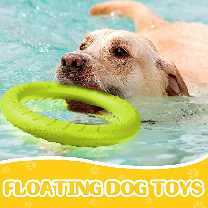 3 Pack Large Dog Training Ring Chew Toy for Aggressive Chewers Flying Disc Floating Ring for Large/XL Breeds Dog Toy Interactive Training Outdoor Playing