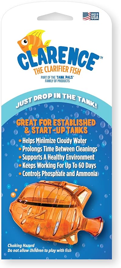 Aquarium Water Clarifier | Clear Cloudy Fish Tank Water Treatment, Safe for Freshwater & Saltwater Fish and Plants - Orange, 2 Pack
