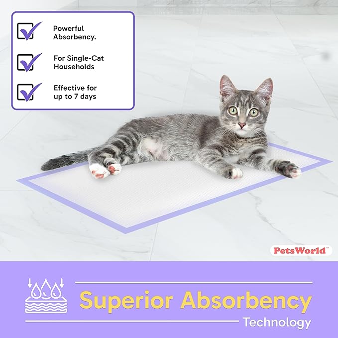 PETSWORLD Fresh Scented Cat Pads Refills for Tidy Cats Breeze Litter System 1,200 Pads for Cat Litter Box, 16.9x11.4 Inch