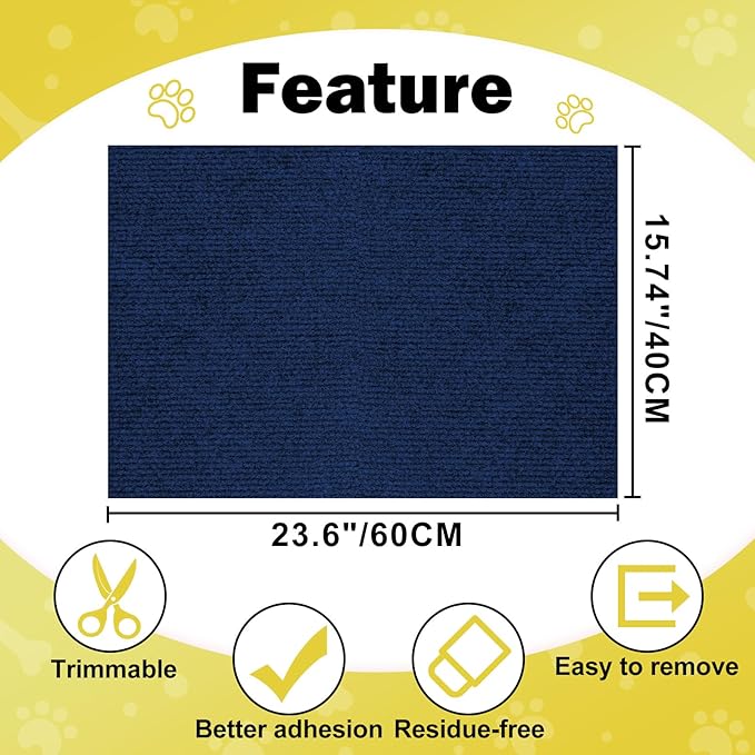 Bed Cat Scratcher Pad,47.2"x15.8"Cat Scratching Mat,Self-Adhesive Trimmable Anti Scratch Bed Couch Wall Corner Furniture Protector from Cat Claws,Easy Use for Cat Carpet/Door/Post